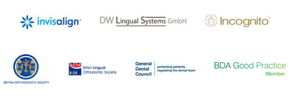 Invisalign, DW Lingual Systems GmbH, Incognito, British Orthodontic Society, British Lingual Orthodontic Society, General Dental Council, BDA Good Practice Member